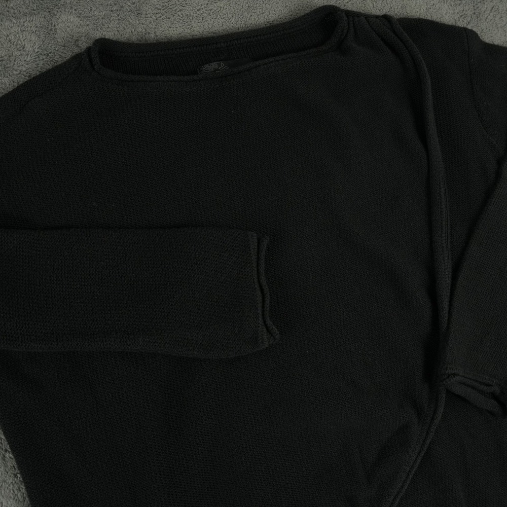 prAna Sweater Womens XS Black Asymmetrical Wrap Front Boat Neck Knit Top